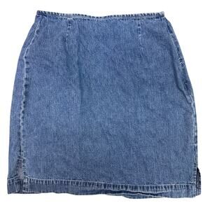 Vintage Casual Corner Women size 8 Denim skirt Blue Knee length slit